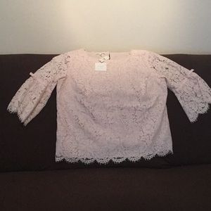 NWT RSVP by Talbots Blush Pink Laced Blouse